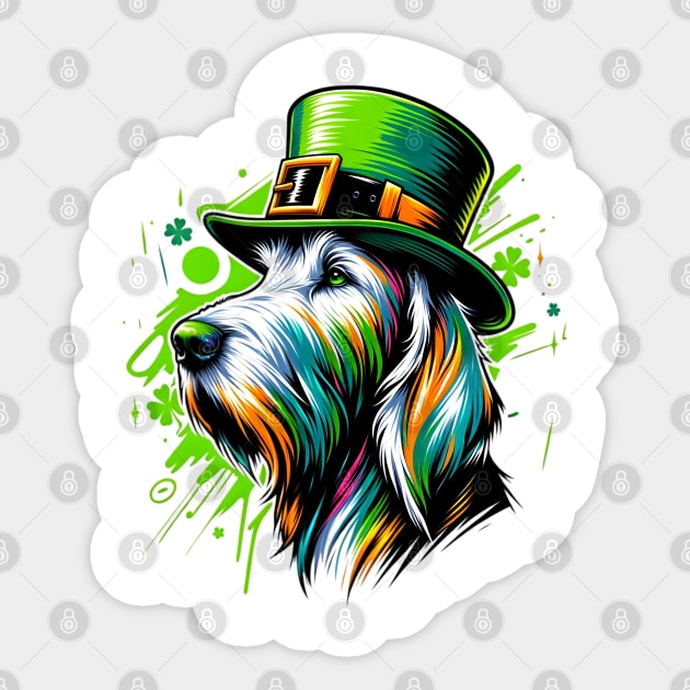 Spinone Italiano Enjoys a St Patrick's Day Celebration Sticker by ArtRUs